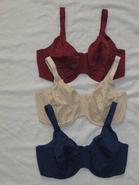 Lot of 3 Wacoal 855345 Inside Job Full Coverage Unlined Underwire Bras sz 36G